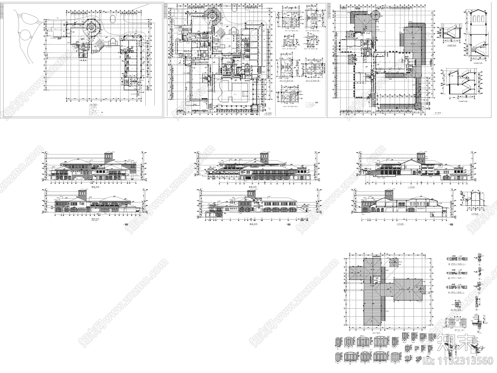 会所建筑cad施工图下载【ID:1132313560】