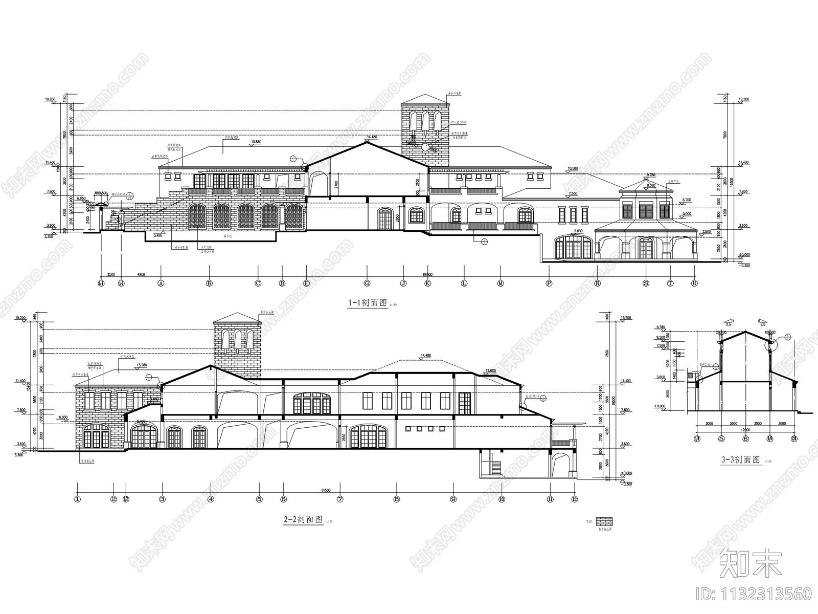 会所建筑cad施工图下载【ID:1132313560】