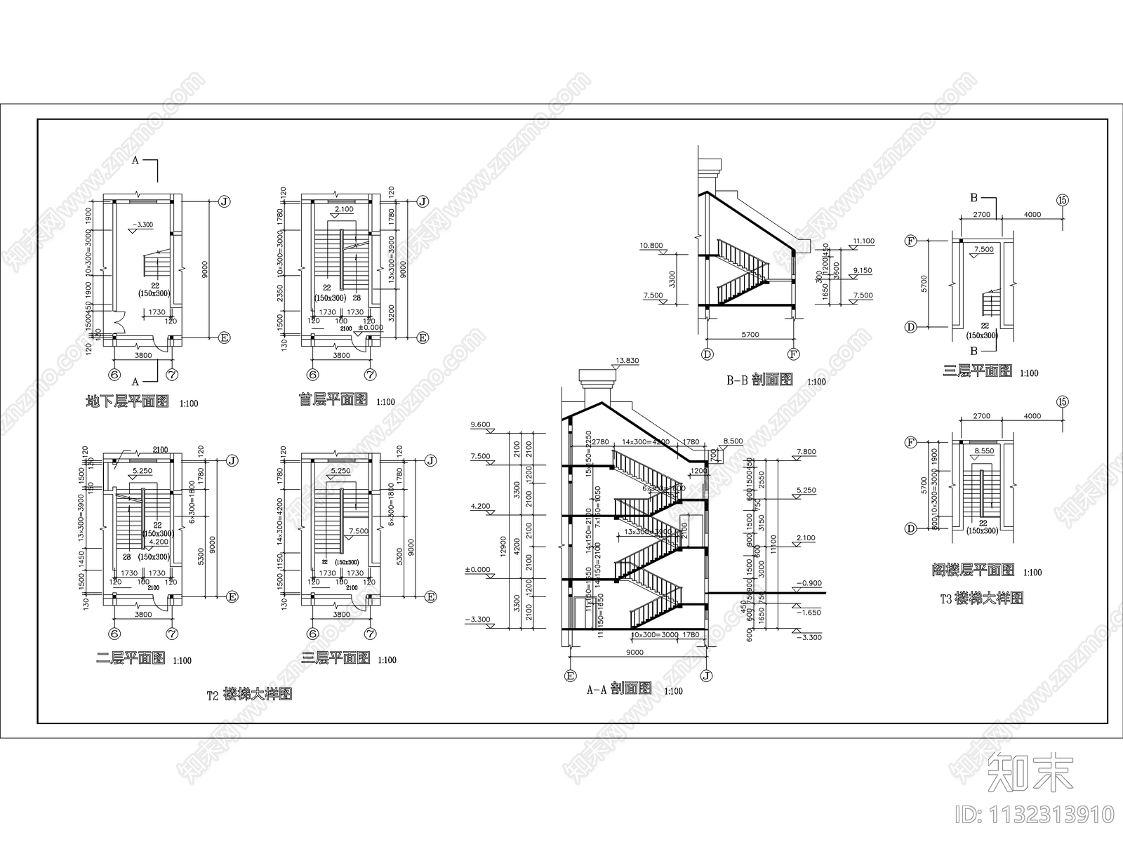 接待中心建筑cad施工图下载【ID:1132313910】