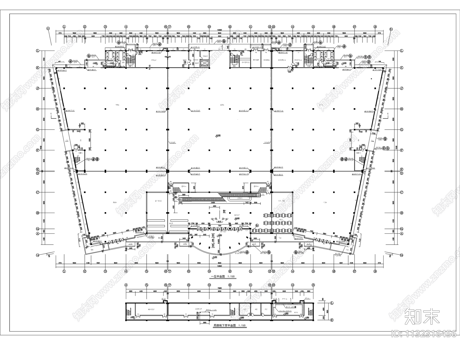 超市建筑cad施工图下载【ID:1132316456】