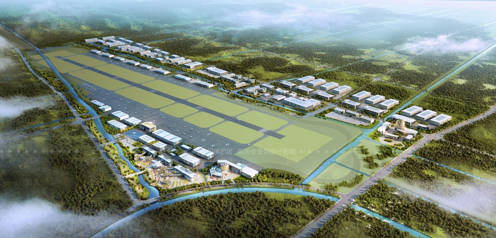 现代机场鸟瞰规划3D模型下载【ID:1132316362】