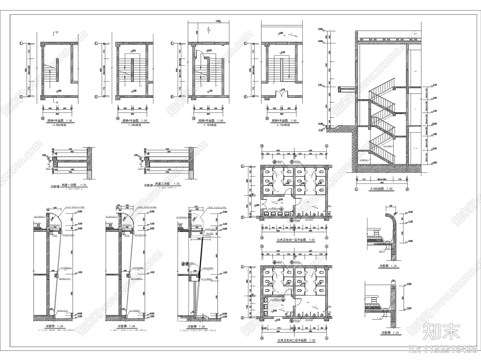 超市建筑cad施工图下载【ID:1132316456】