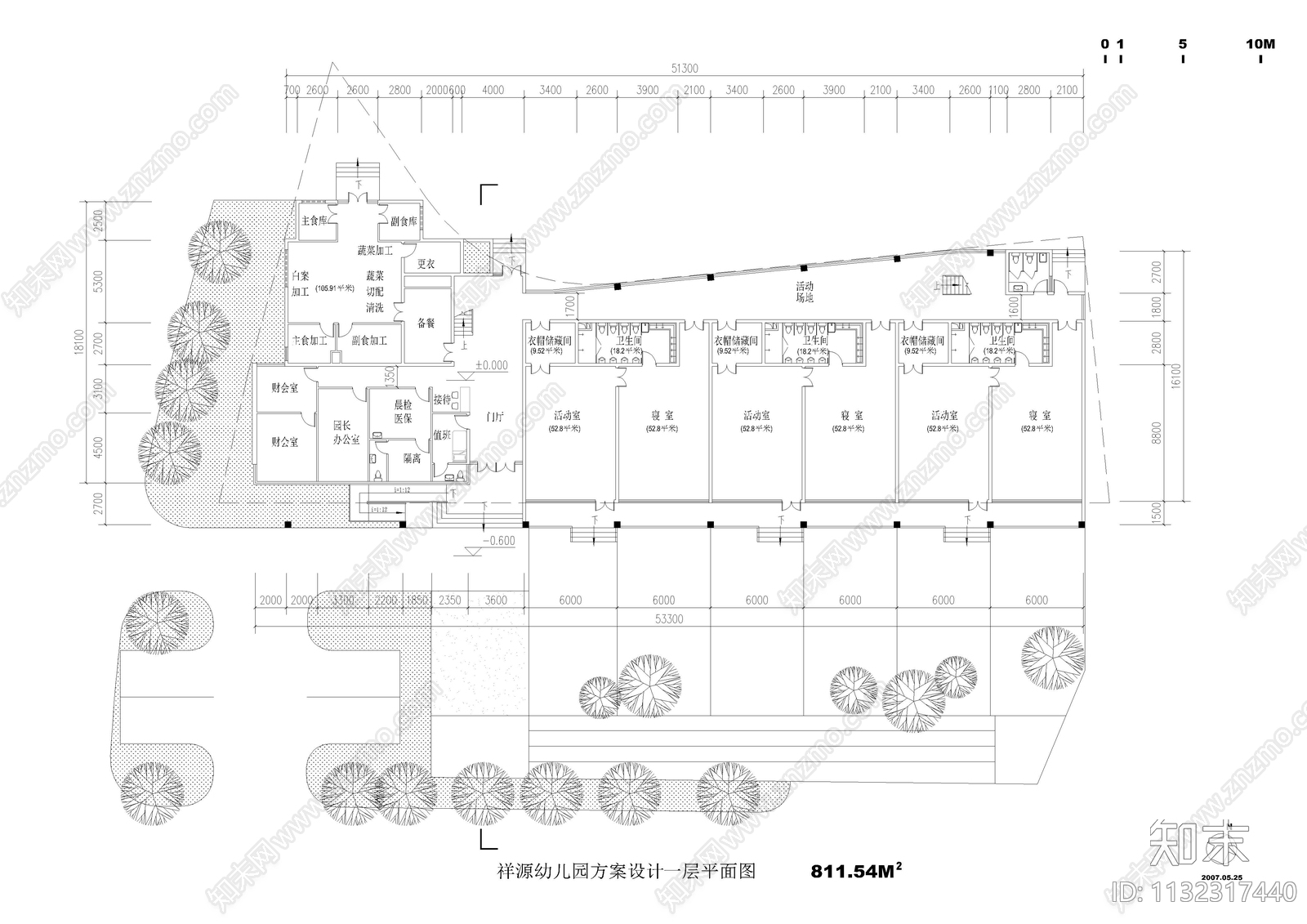 三层幼儿园平面布置图施工图下载【ID:1132317440】
