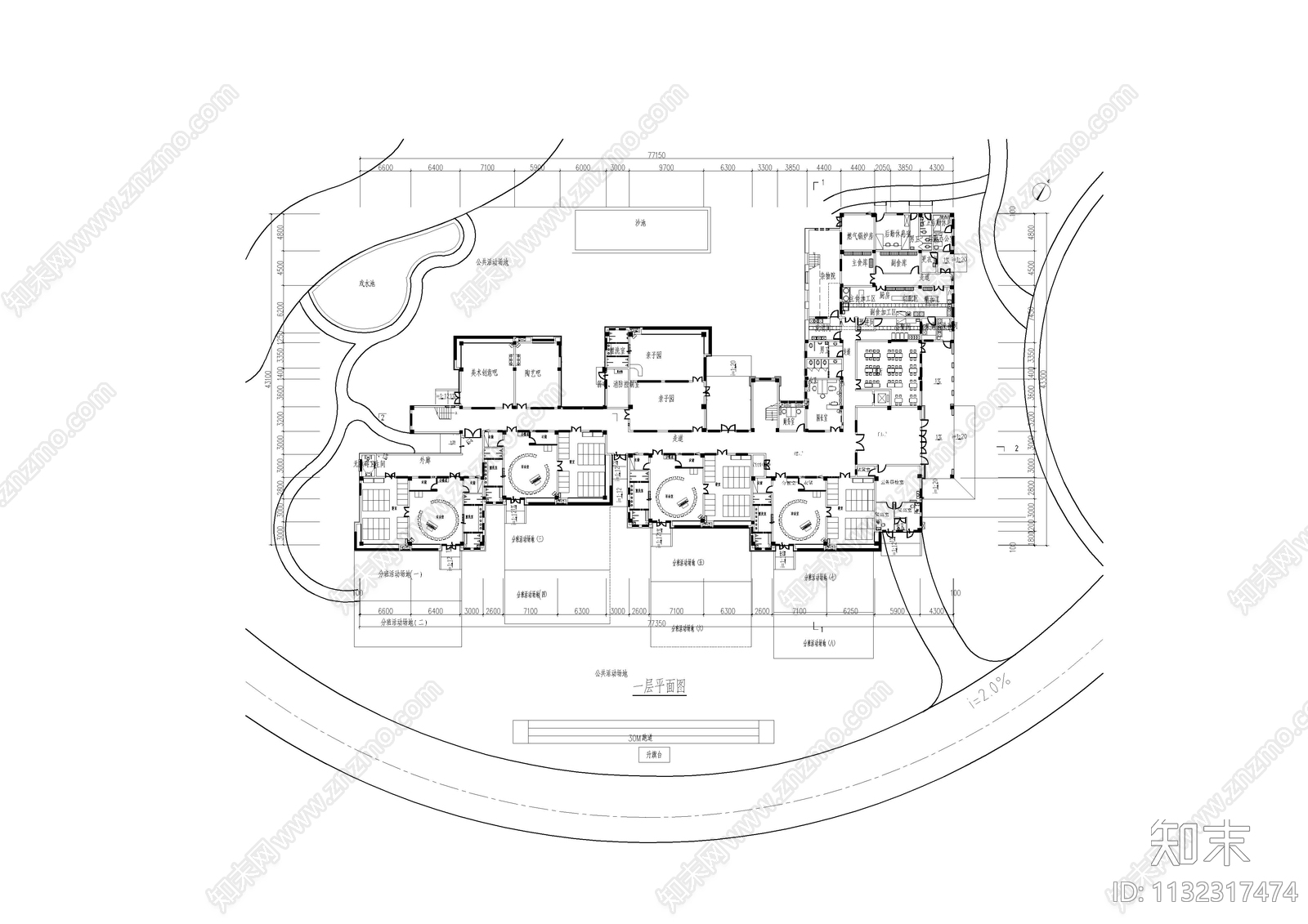 幼儿园建筑平面图施工图下载【ID:1132317474】