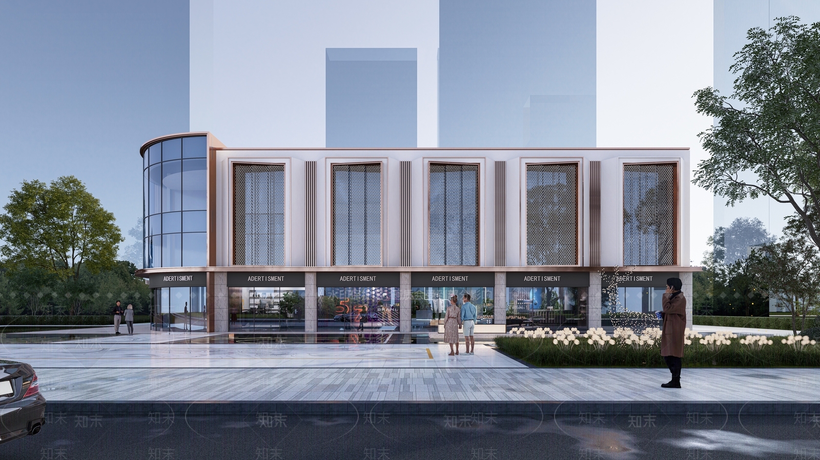 现代风格商业多层立面SU模型下载【ID:1132324744】