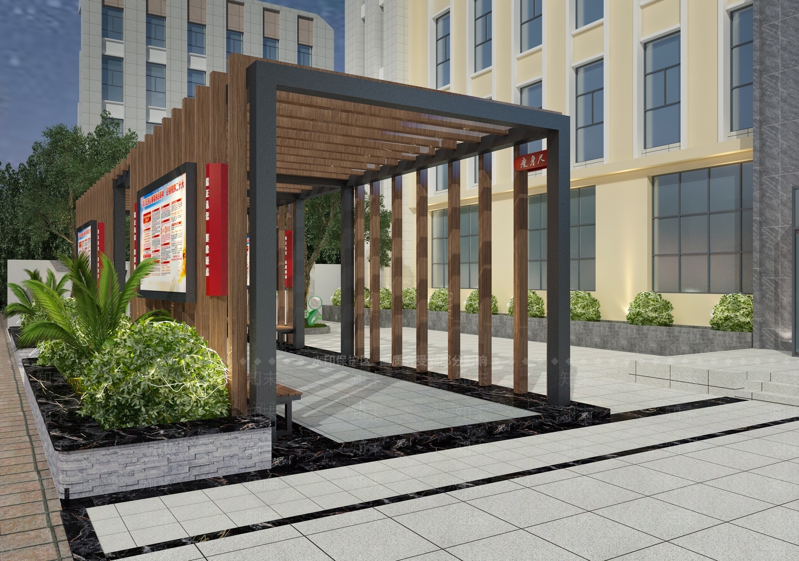 现代文化长廊3D模型下载【ID:1132337904】