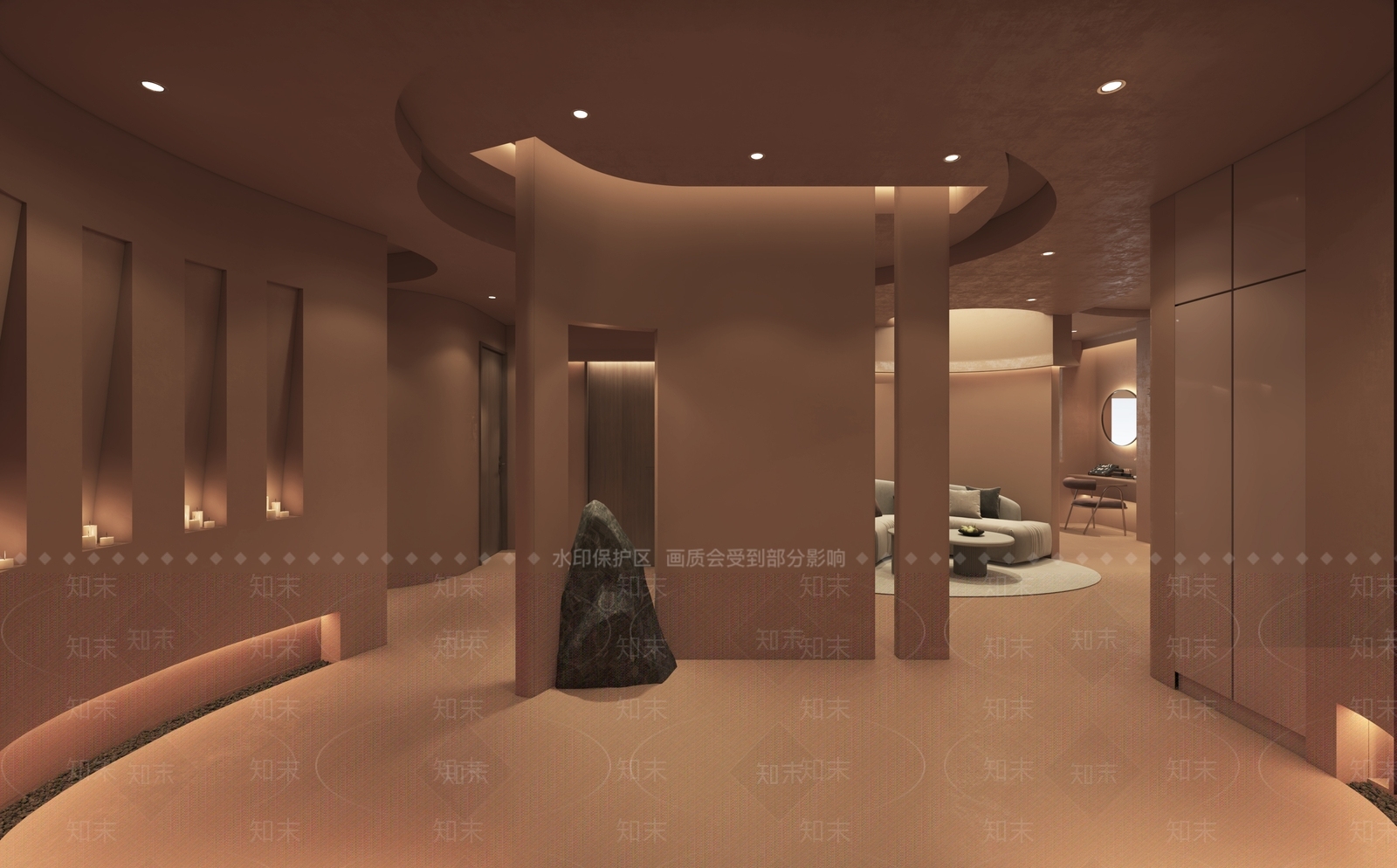侘寂美容SPA店3D模型下载【ID:1132337887】