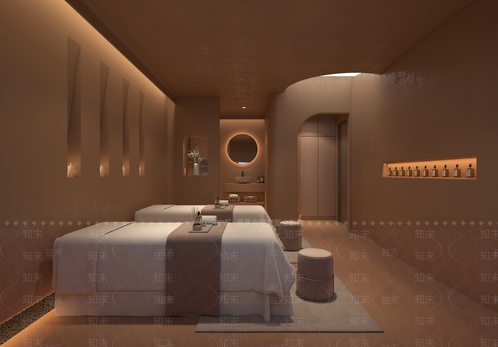 侘寂美容SPA店包间3D模型下载【ID:1132337919】