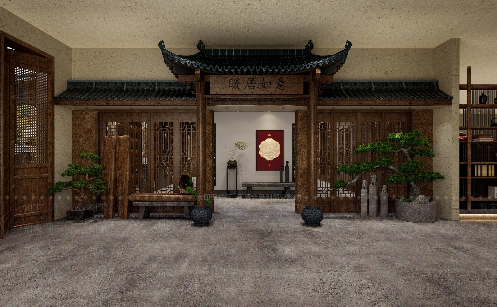 中式茶馆3D模型下载【ID:1132347684】