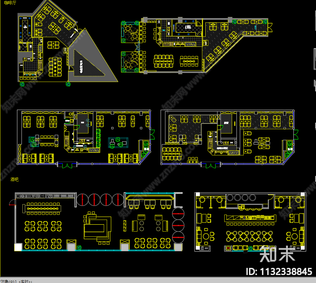 咖啡厅奶茶店酒吧施工图下载【ID:1132338845】