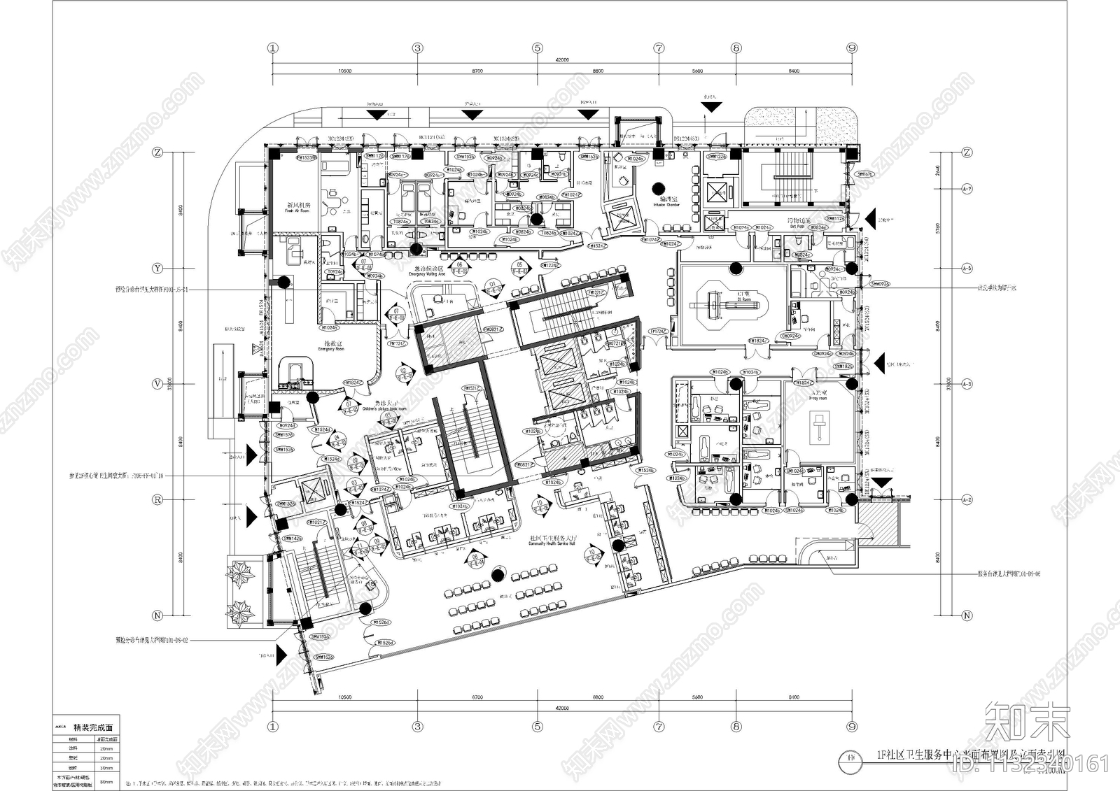 社区医院服务中心全套cad施工图下载【ID:1132340161】