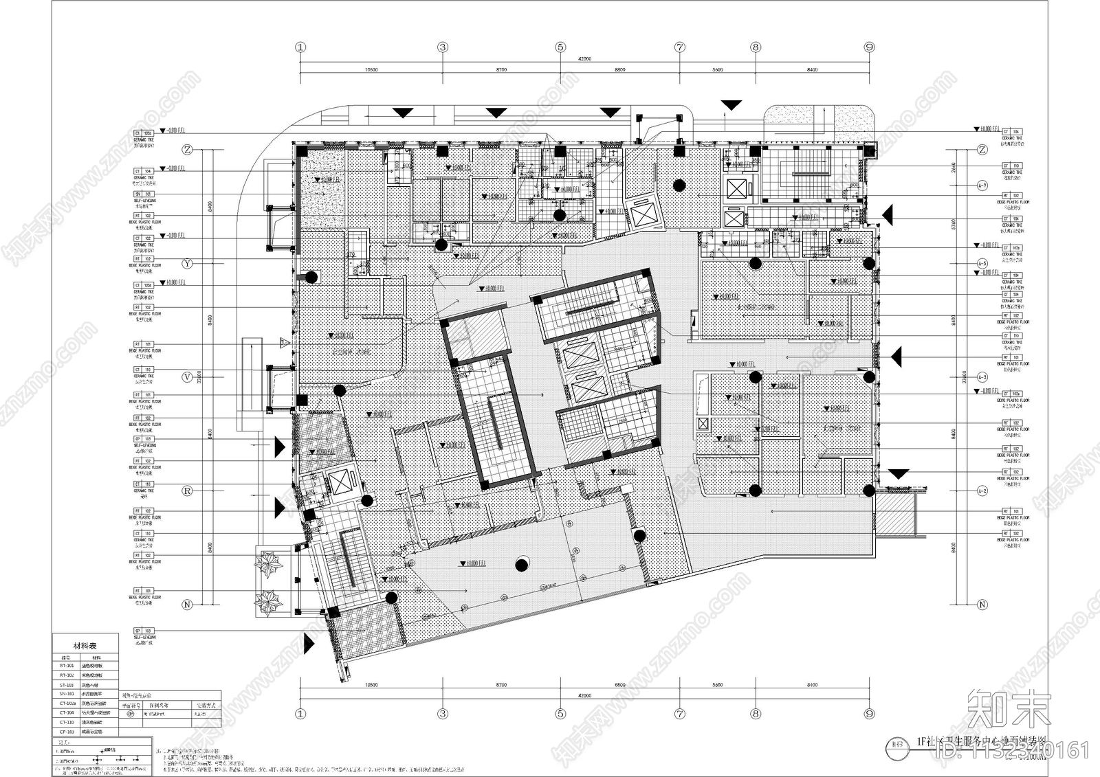 社区医院服务中心全套cad施工图下载【ID:1132340161】