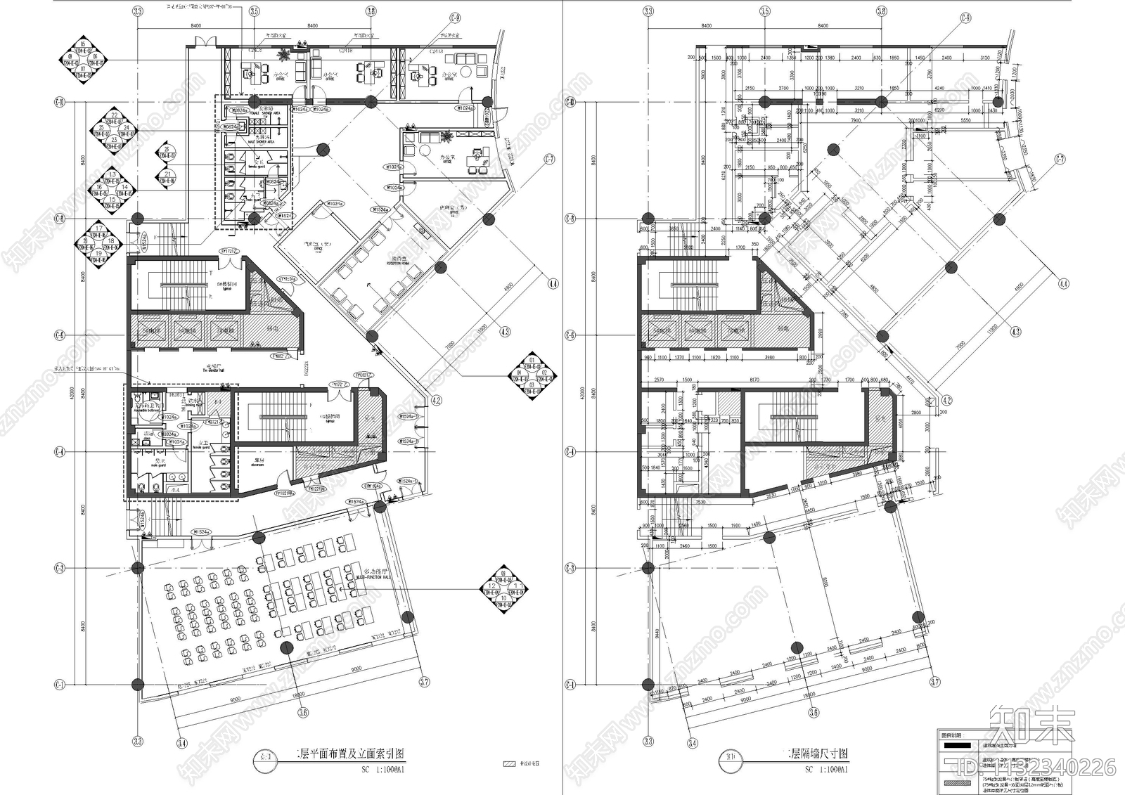 社区办公室cad施工图下载【ID:1132340226】