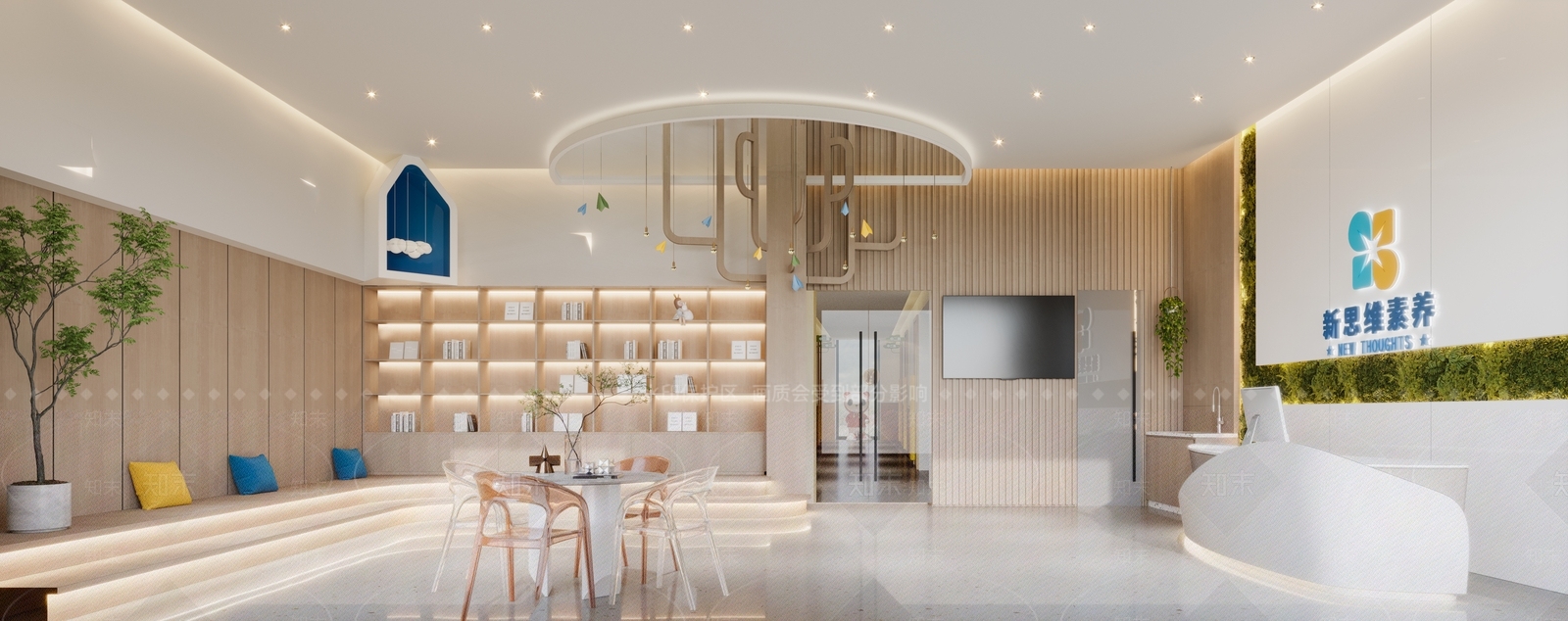 现代培训机构大厅3D模型下载【ID:1132344873】