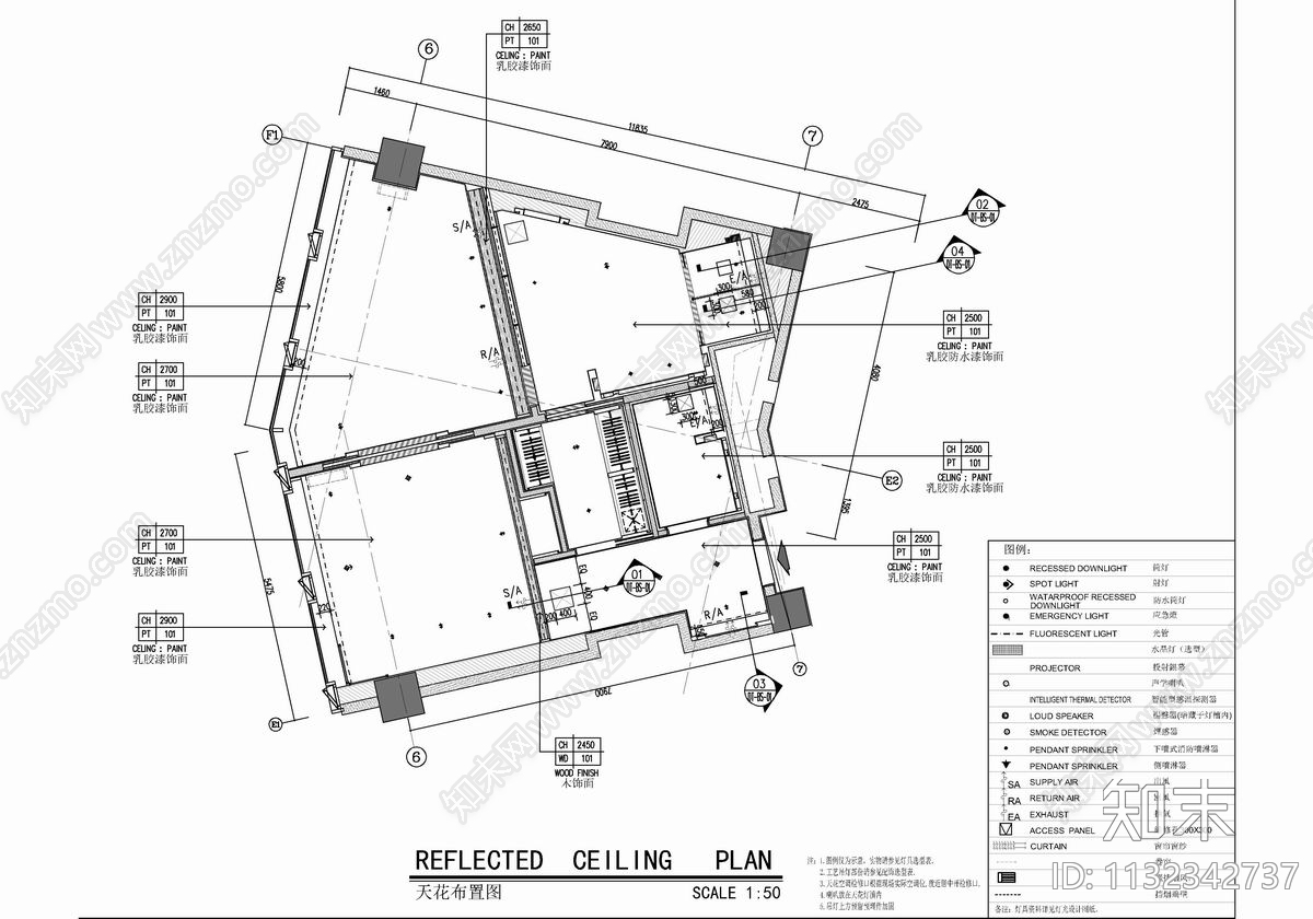 100㎡酒店豪华套房室内cad施工图下载【ID:1132342737】