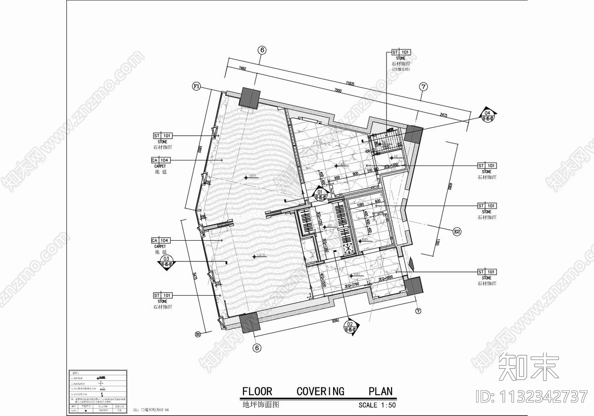 100㎡酒店豪华套房室内cad施工图下载【ID:1132342737】