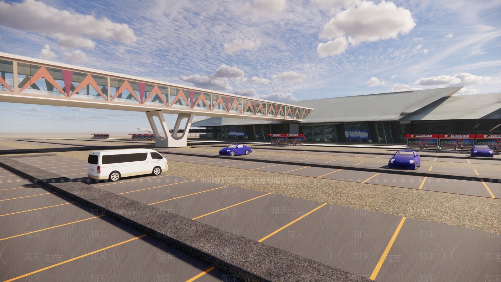 现代过街天桥SU模型下载【ID:1132344906】