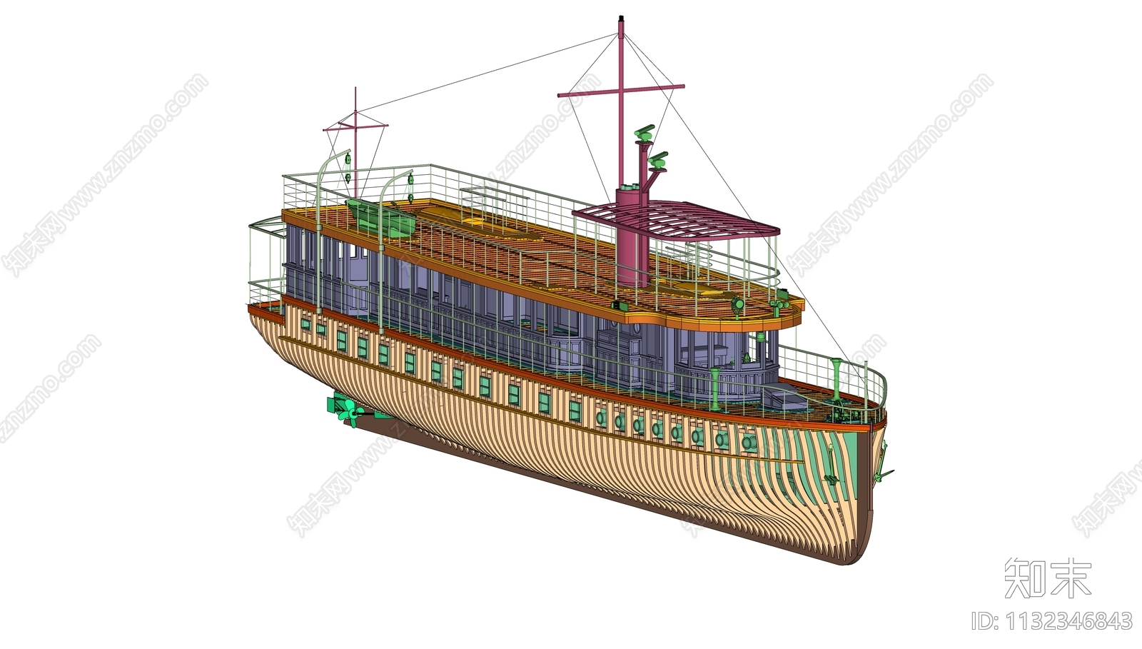 轮船模型SU模型下载【ID:1132346843】