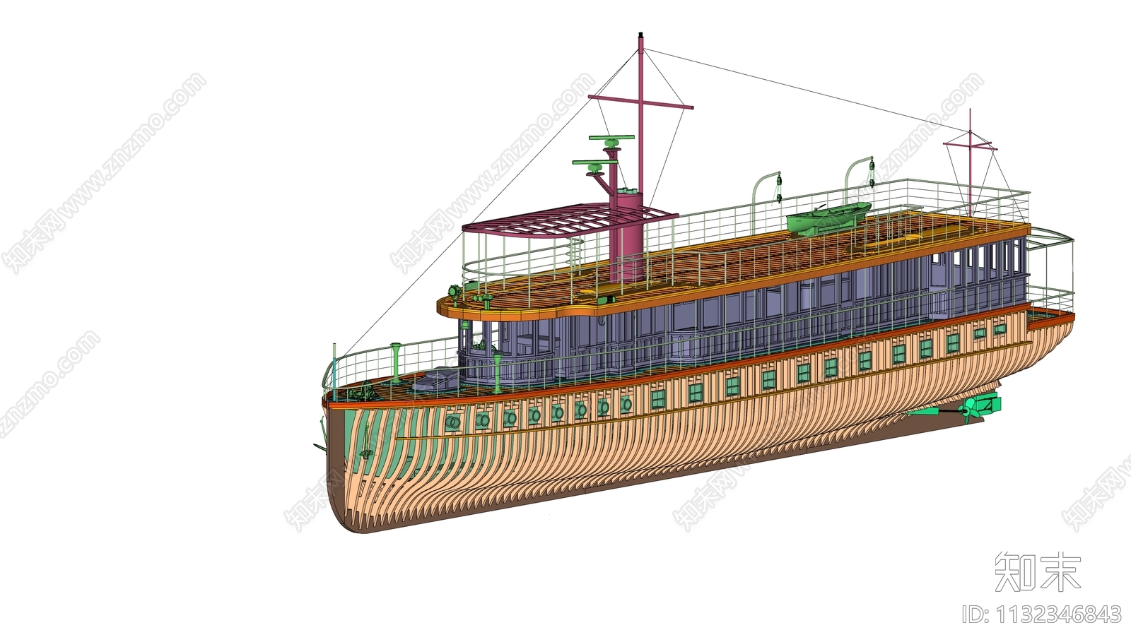 轮船模型SU模型下载【ID:1132346843】