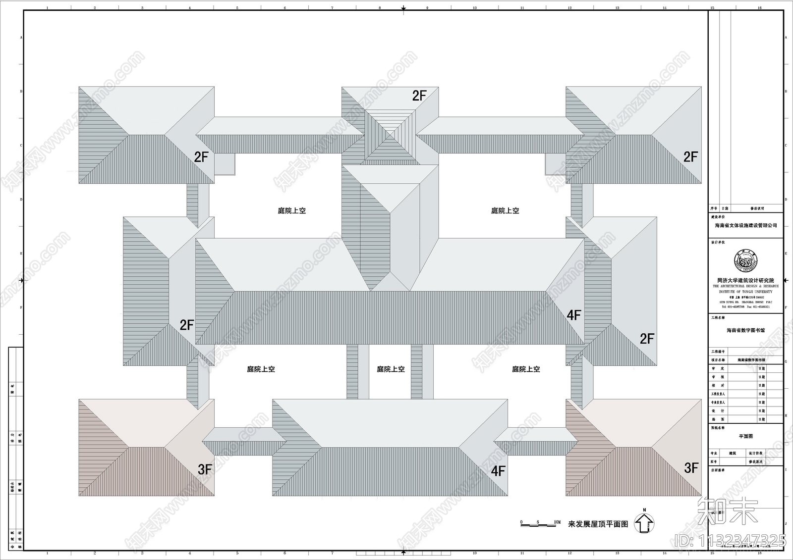 图书馆建筑cad施工图下载【ID:1132347325】