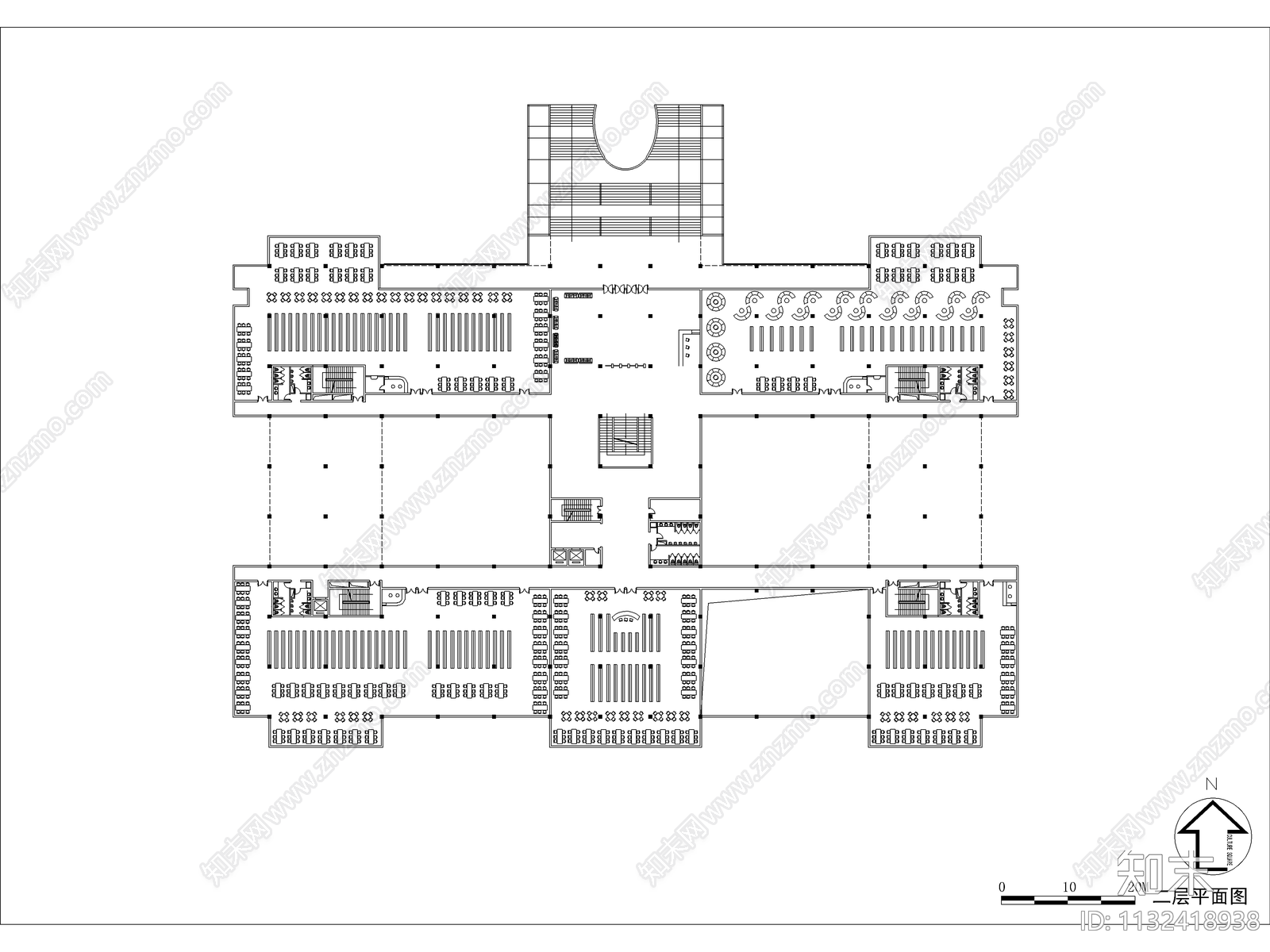 海南省图书馆建筑效果图cad施工图下载【ID:1132418938】