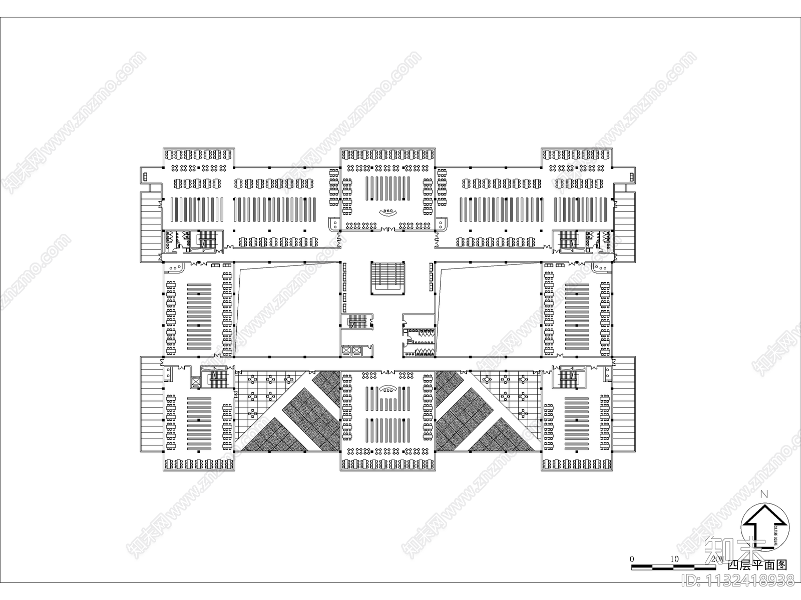 海南省图书馆建筑效果图cad施工图下载【ID:1132418938】