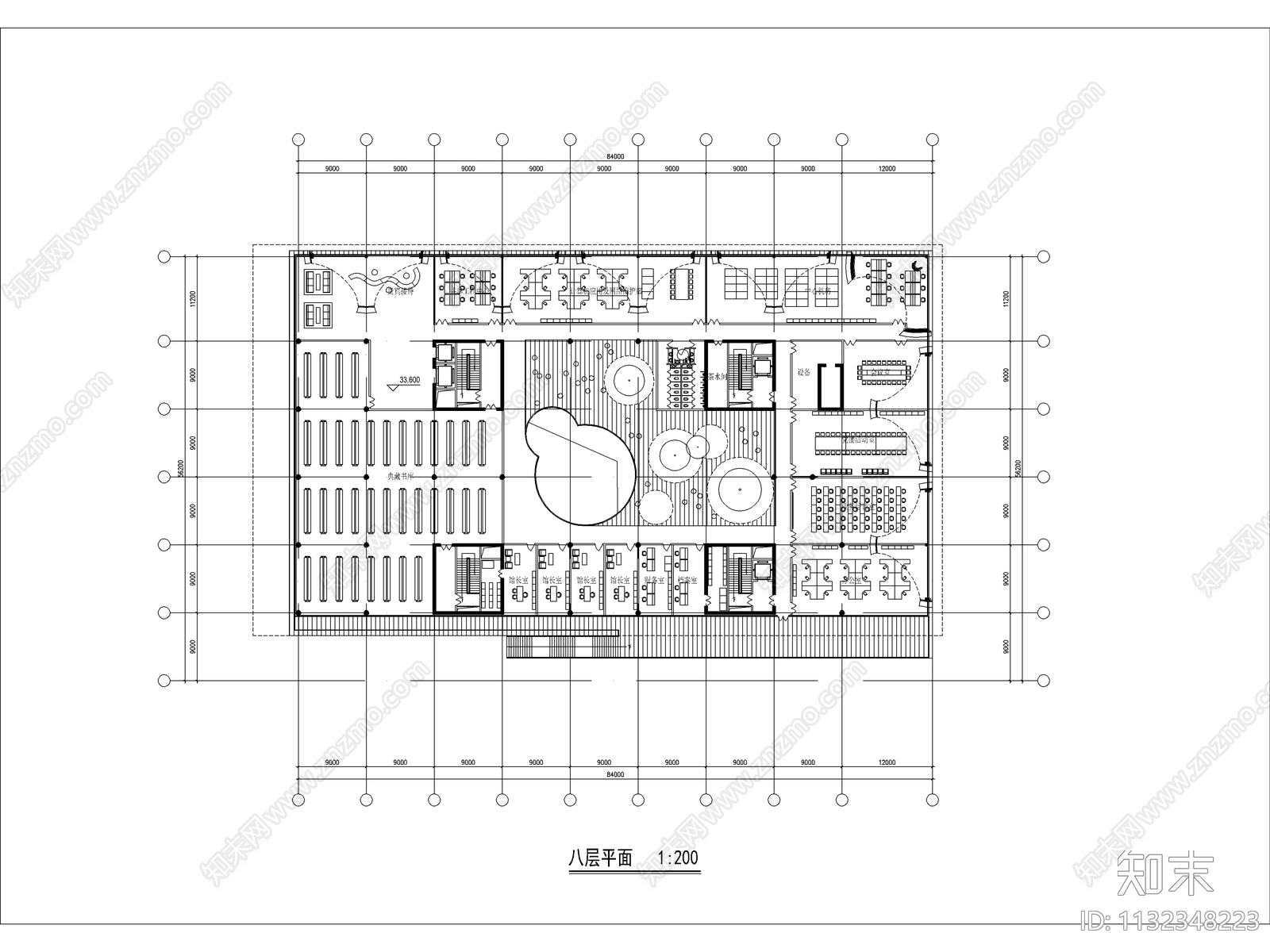 图书馆建筑效果图cad施工图下载【ID:1132348223】