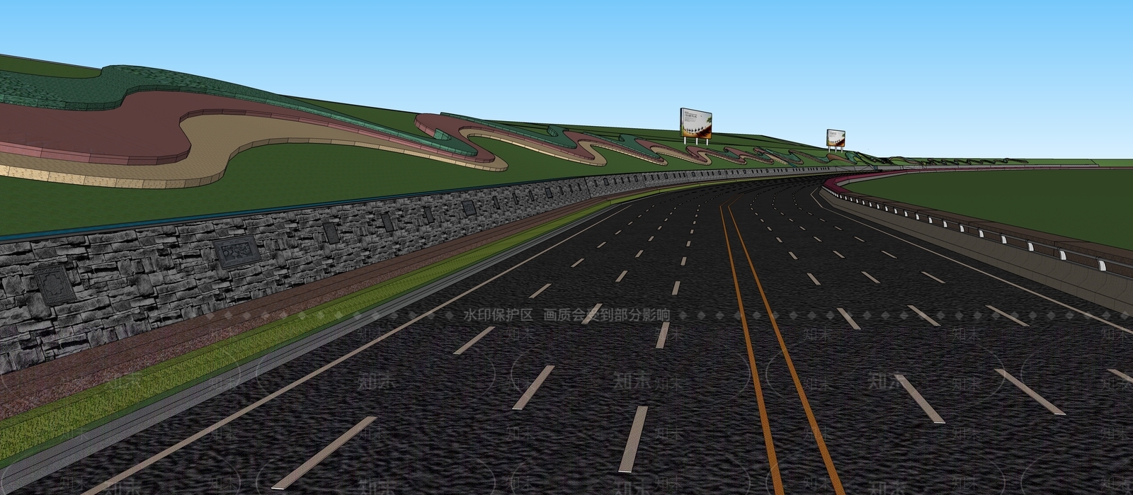 现代道路SU模型下载【ID:1132359245】