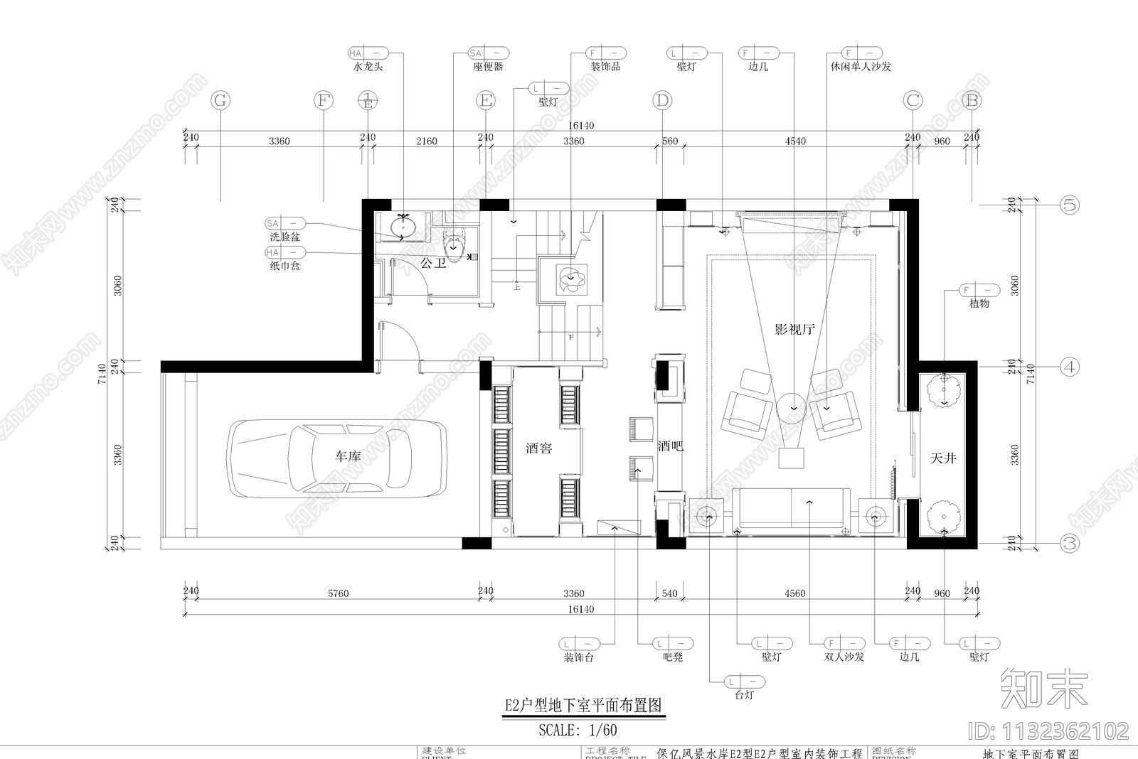 欧式联排别墅室内cad施工图下载【ID:1132362102】