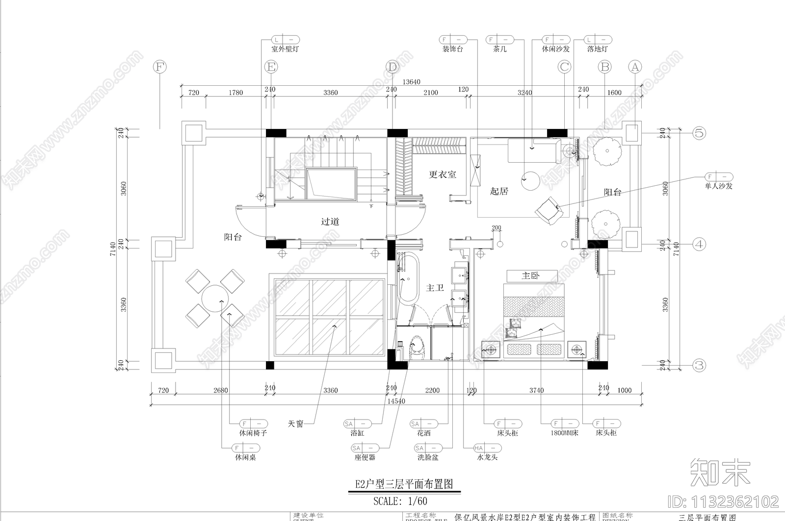 欧式联排别墅室内cad施工图下载【ID:1132362102】