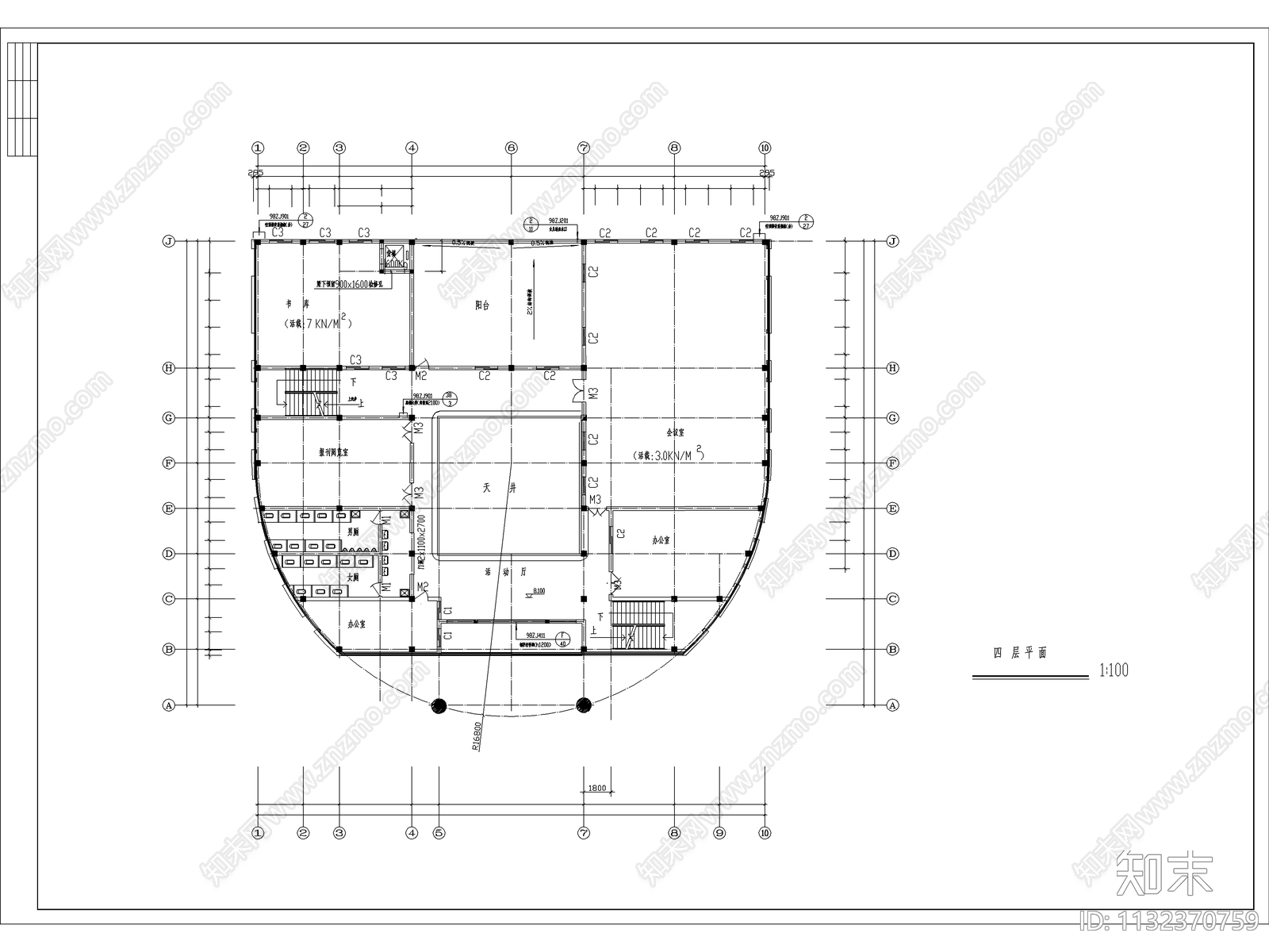 城建图书馆建筑含说明cad施工图下载【ID:1132370759】