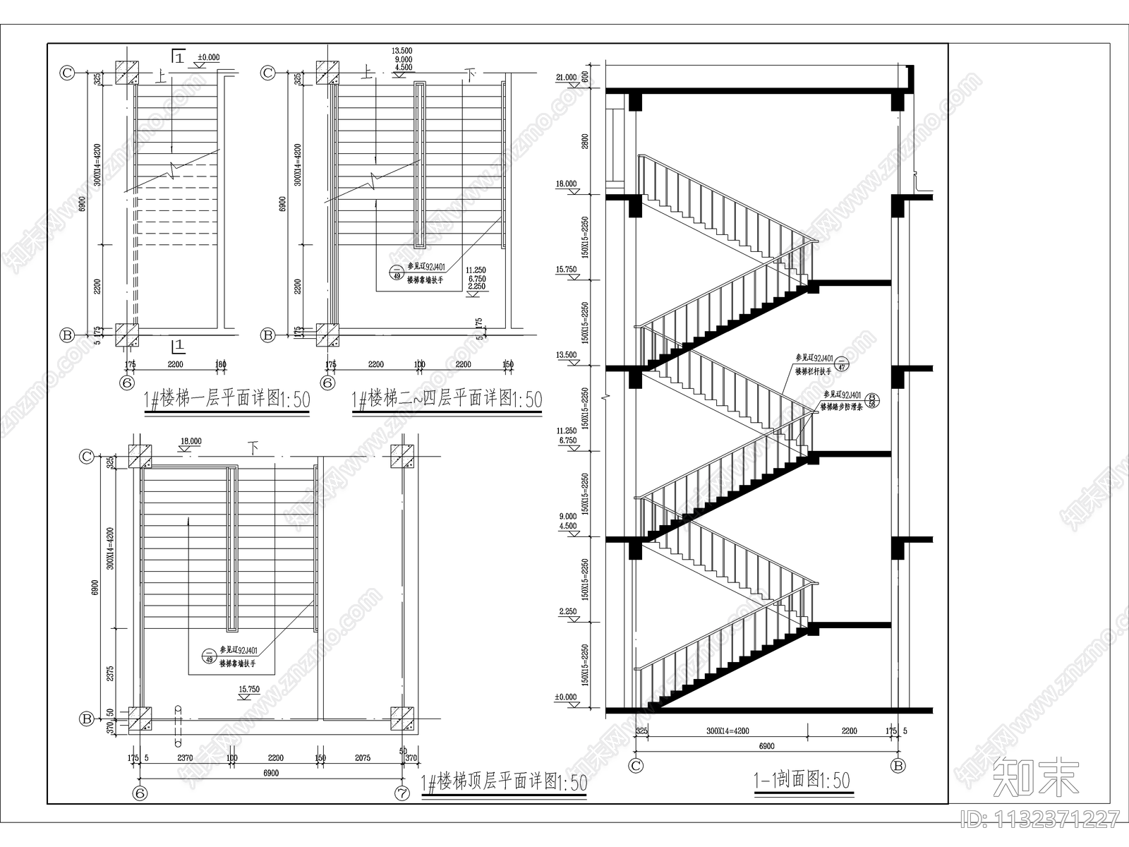 图书馆建筑cad施工图下载【ID:1132371227】