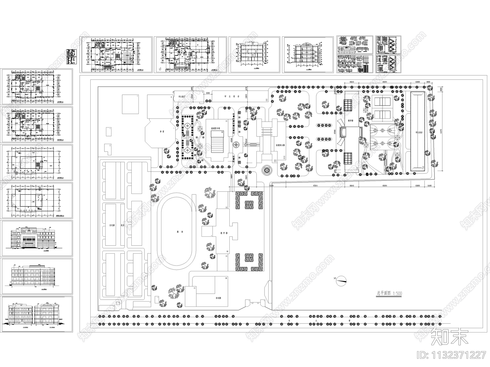 图书馆建筑cad施工图下载【ID:1132371227】