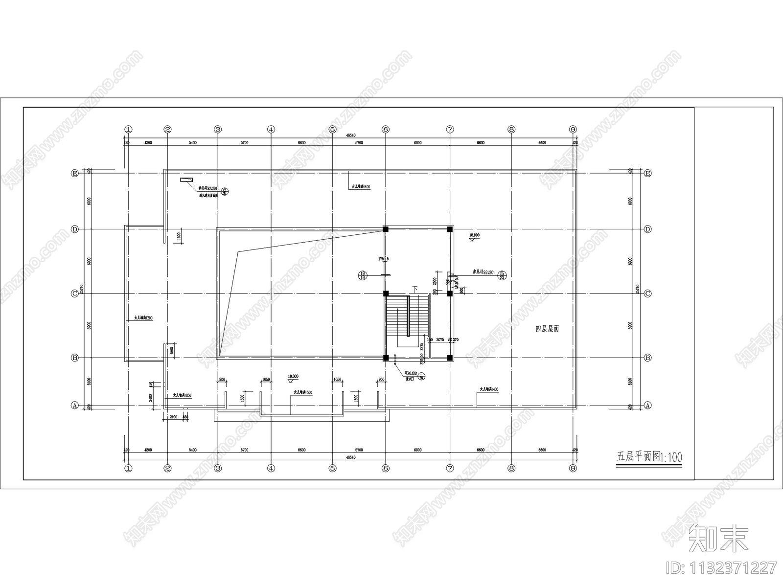 图书馆建筑cad施工图下载【ID:1132371227】