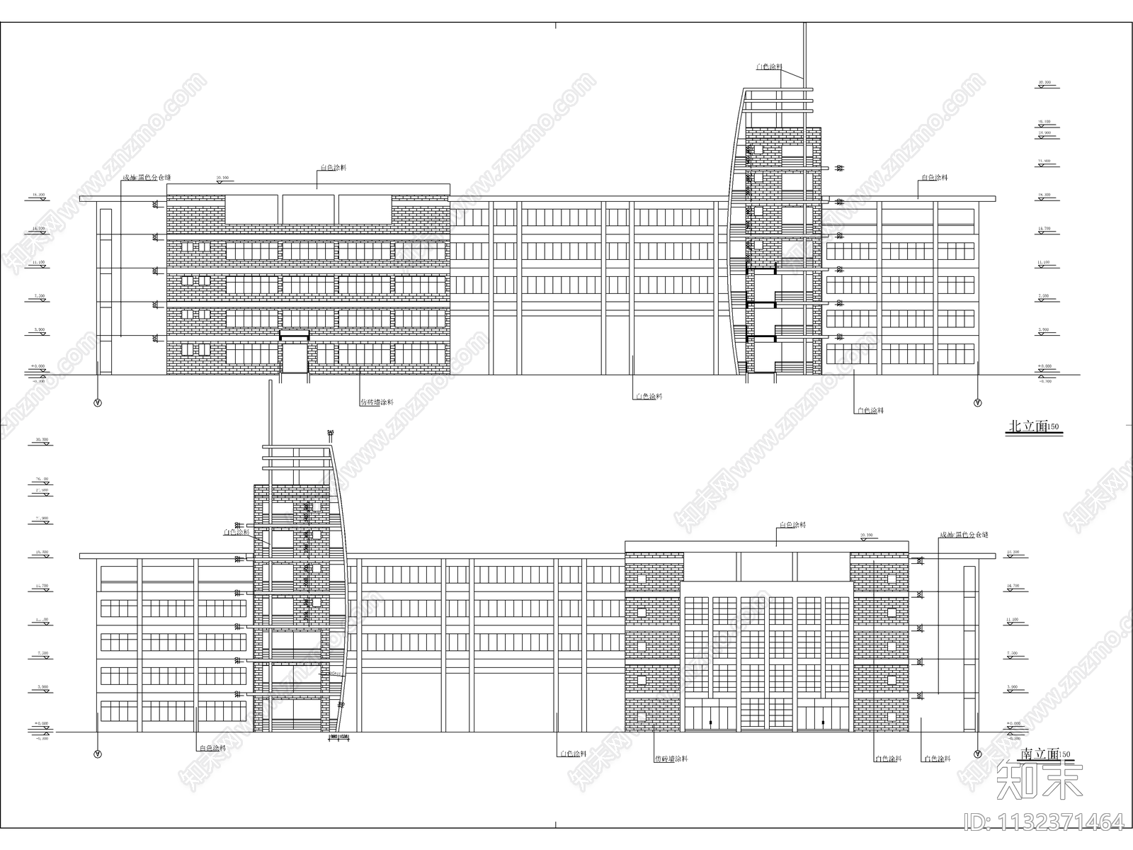 五层图书馆建筑cad施工图下载【ID:1132371464】