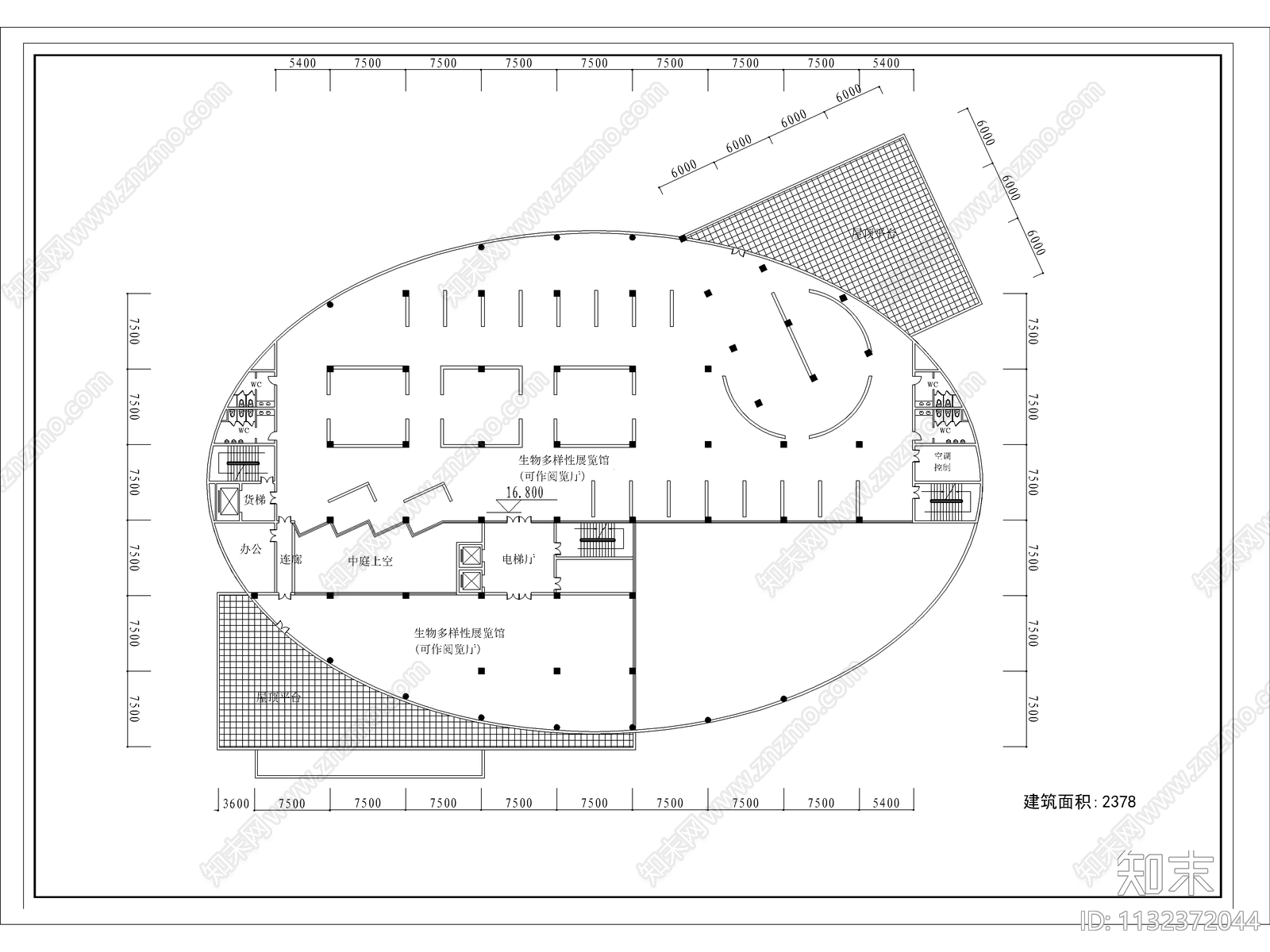 图书馆建筑cad施工图下载【ID:1132372044】