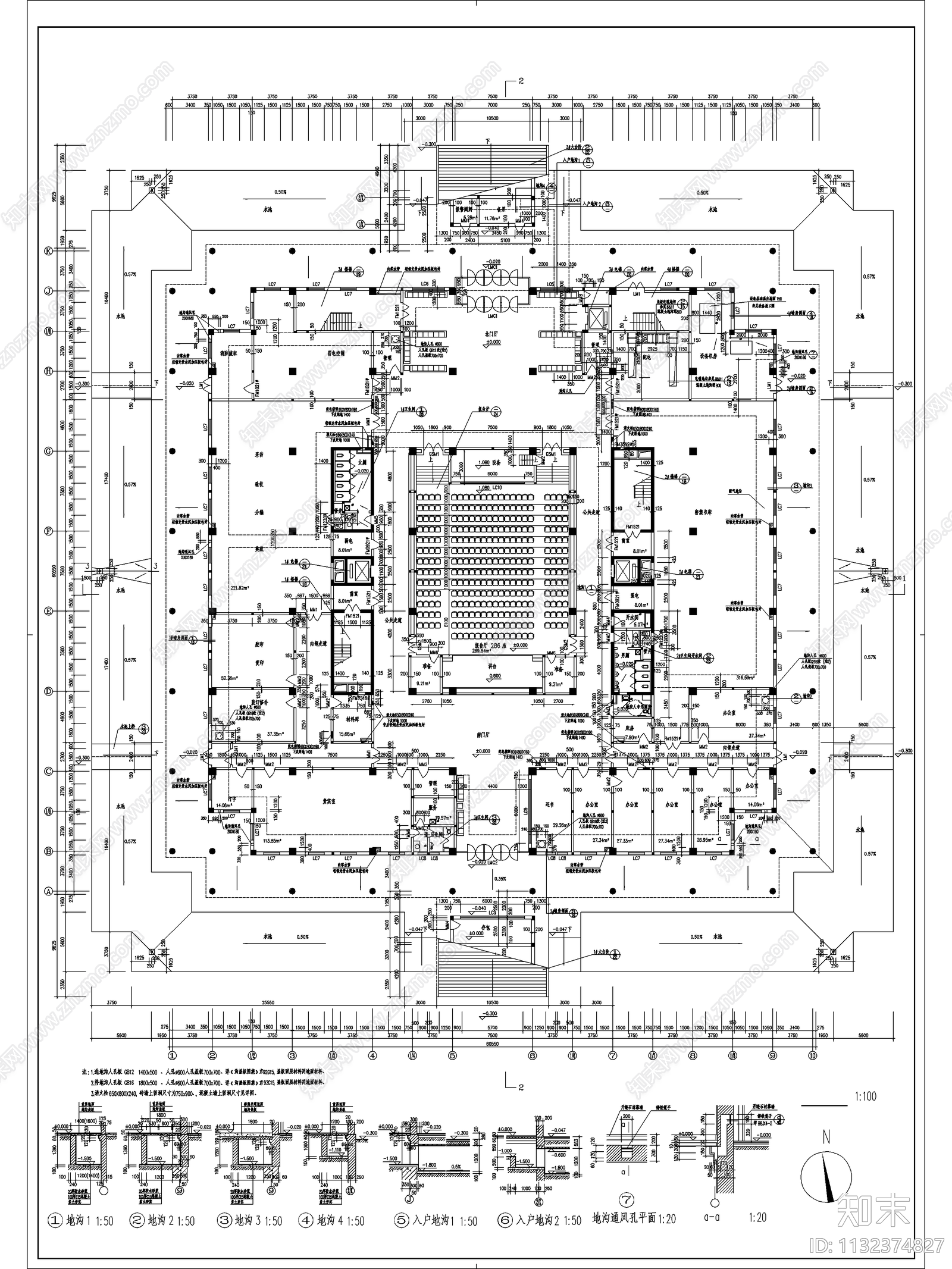 师范学院图书馆建筑cad施工图下载【ID:1132374827】