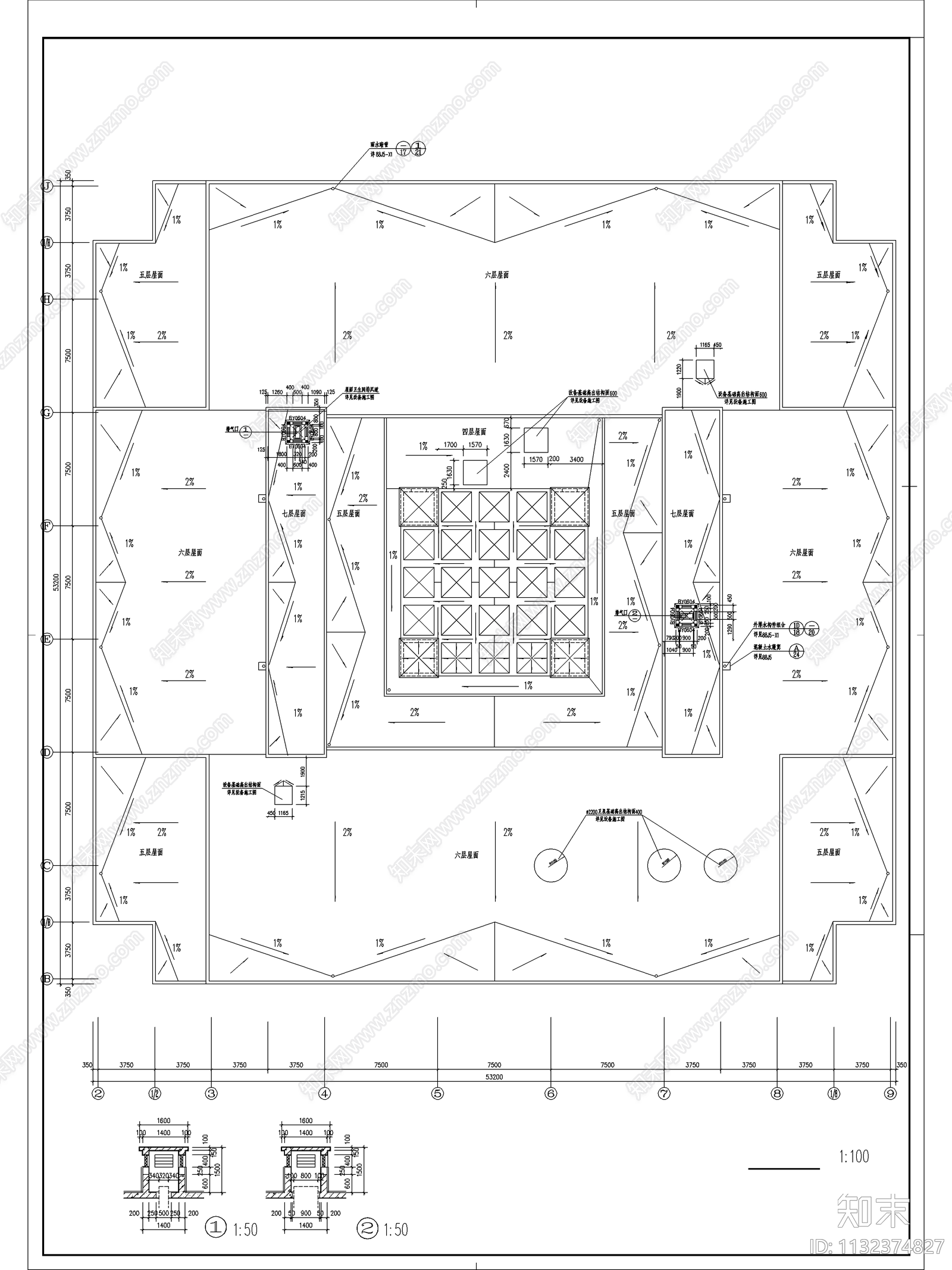 师范学院图书馆建筑cad施工图下载【ID:1132374827】