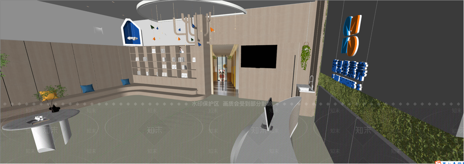 现代公司等候区SU模型下载【ID:1132377024】