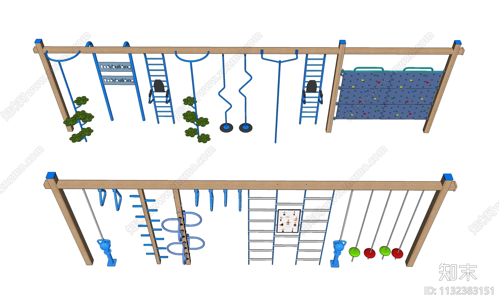 儿童健身器材SU模型下载【ID:1132383151】