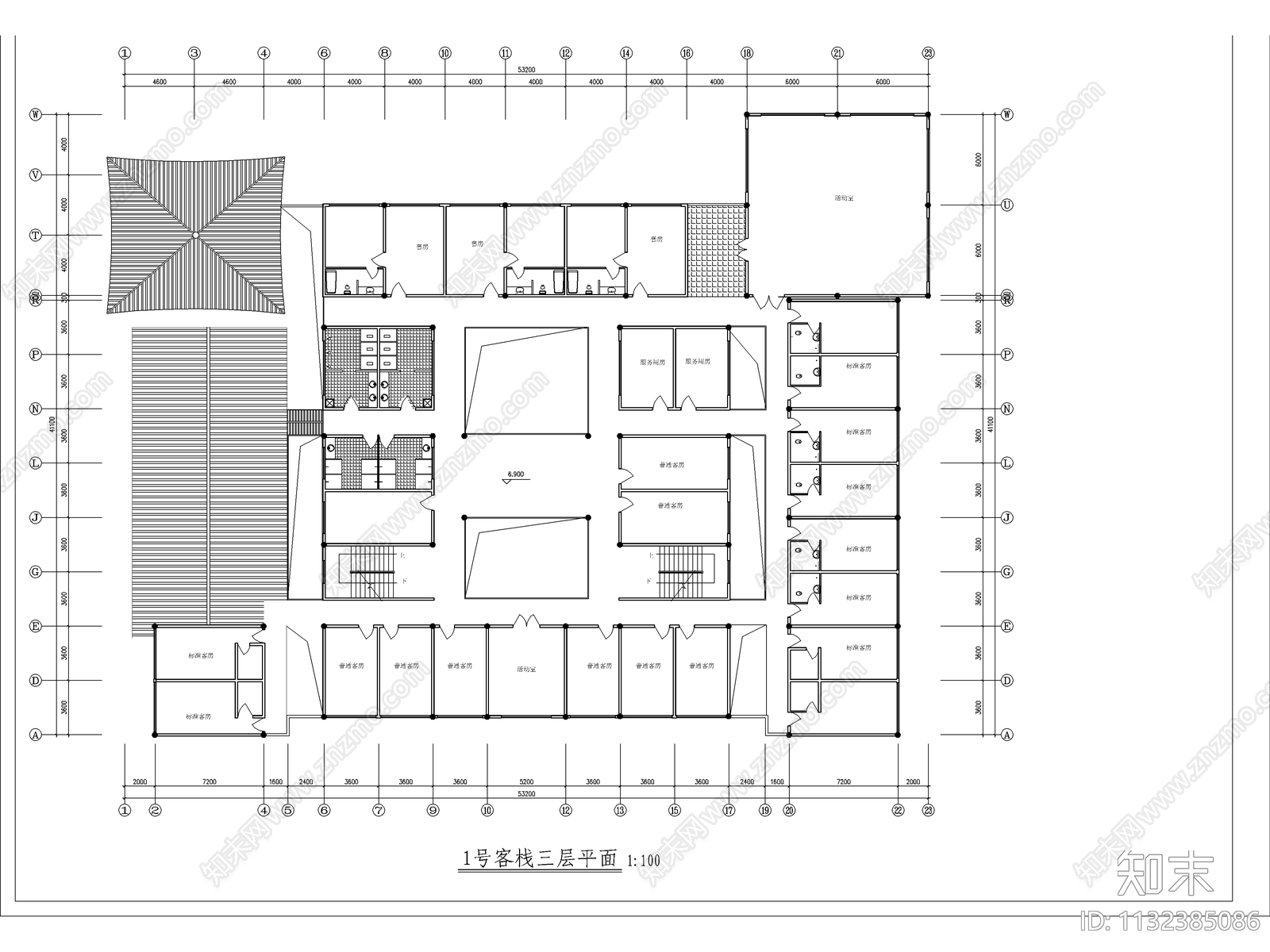 3套中式仿古建筑设计cad施工图下载【ID:1132385086】