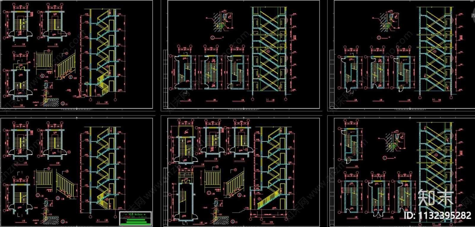 CAD楼梯节点大样施工图下载【ID:1132395282】