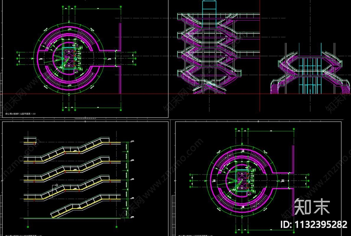 CAD楼梯节点大样施工图下载【ID:1132395282】