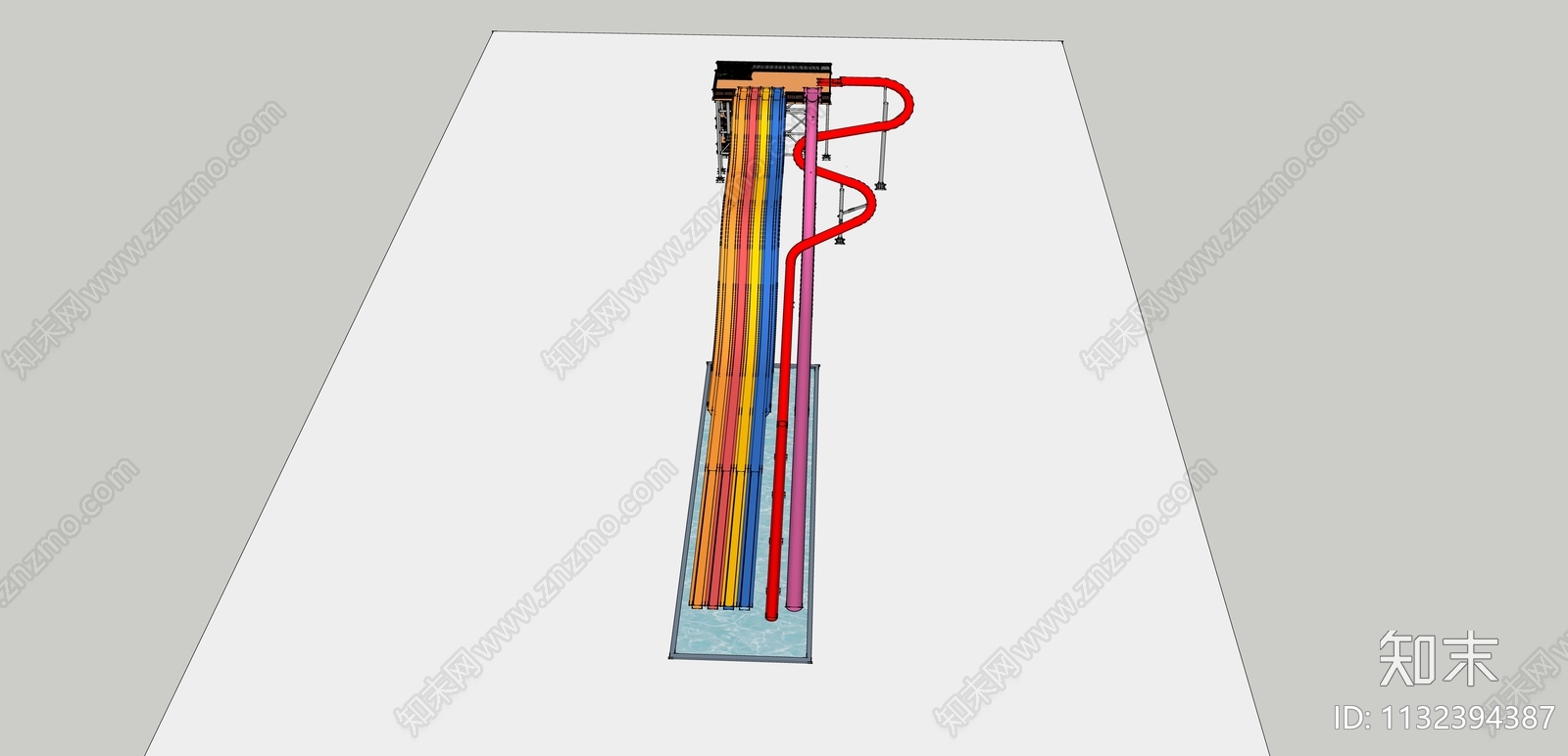 水上滑梯SU模型下载【ID:1132394387】