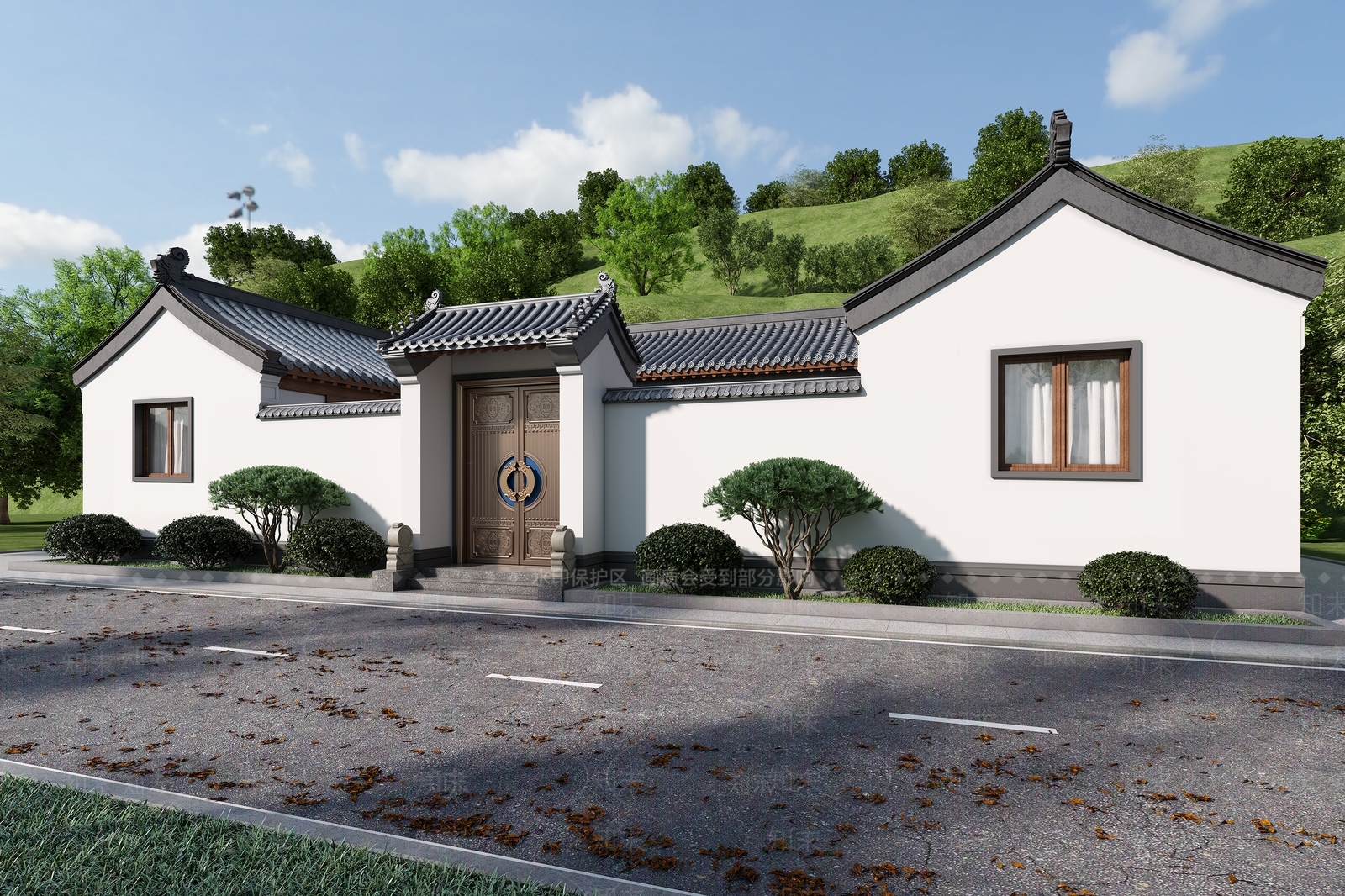 中式四合院外观3D模型下载【ID:1132397881】_知末3d模型网