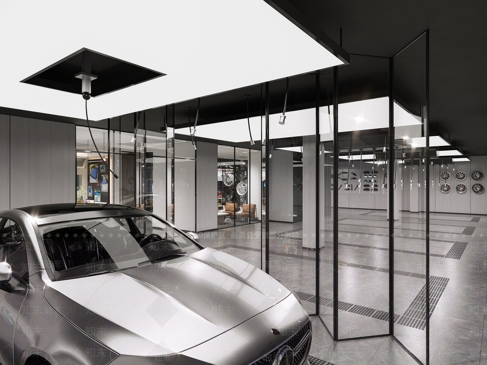 现代汽修店3D模型下载【ID:1132397664】
