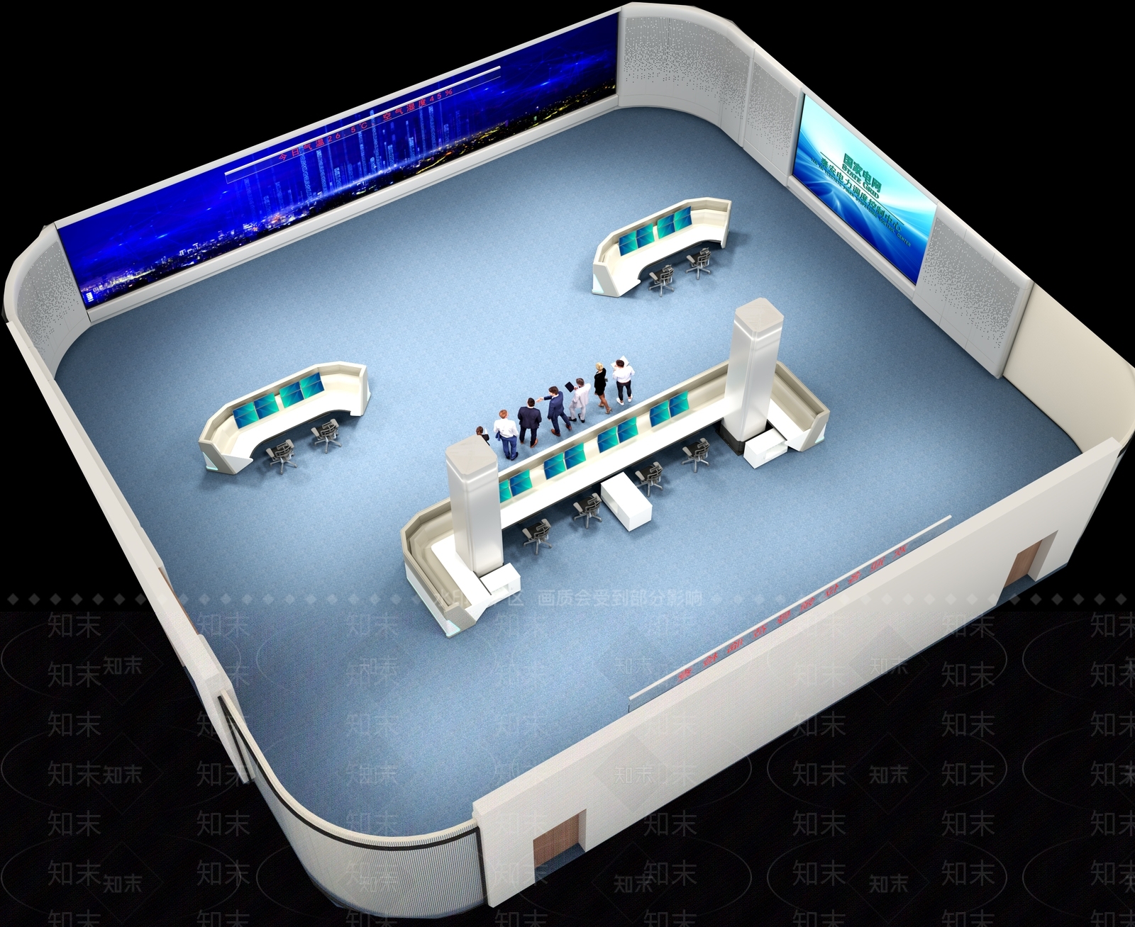 现代调控大厅3D模型下载【ID:1132398620】
