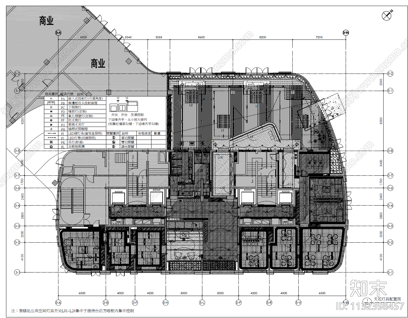 800㎡销售中心平立面cad施工图下载【ID:1132398457】