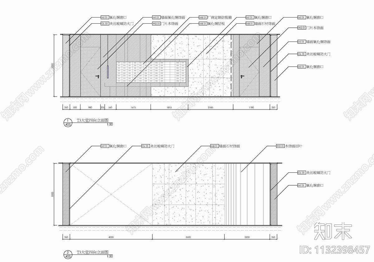 800㎡销售中心平立面cad施工图下载【ID:1132398457】