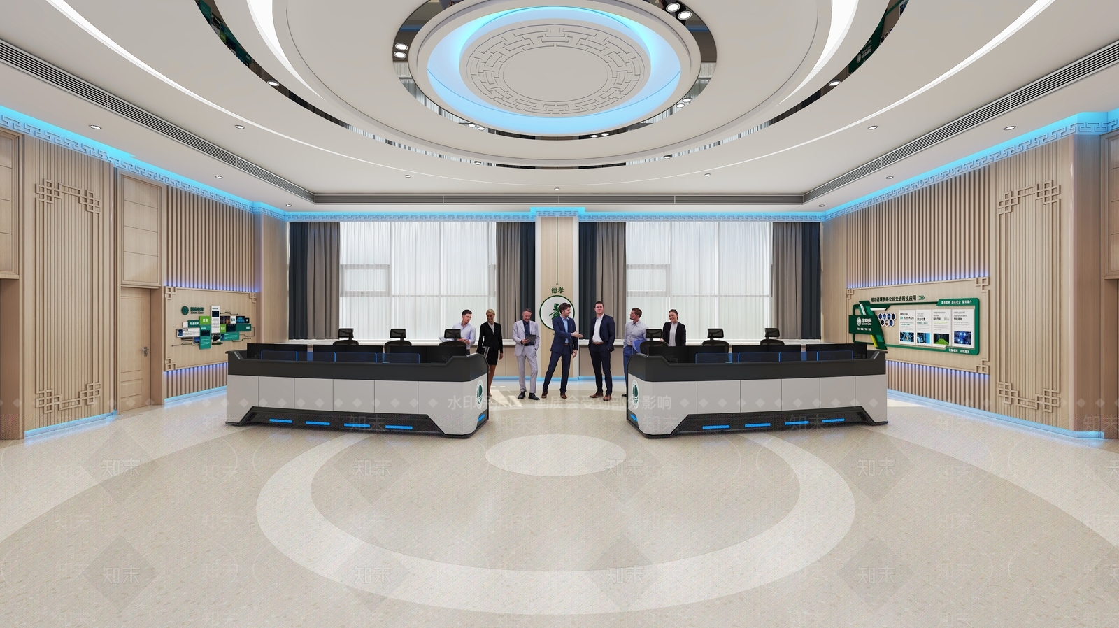 现代调空大厅指挥控制室3D模型下载【ID:1132399487】